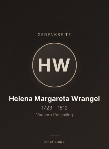 Gedenkportrait von Helena Margareta Wrangel