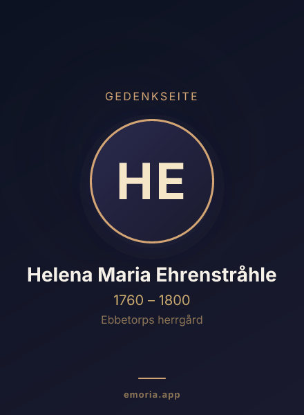 Gedenkportrait von Helena Maria Ehrenstråhle