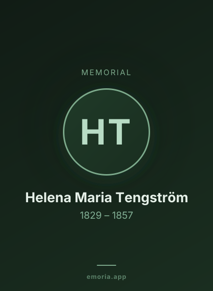 Memorial portrait of Helena Maria Tengström