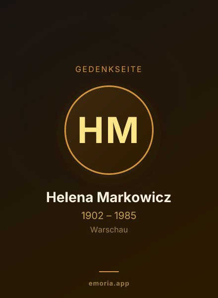Gedenkportrait von Helena Markowicz