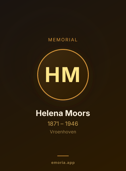 Memorial portrait of Helena Moors