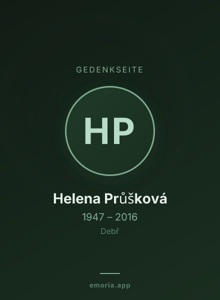 Gedenkportrait von Helena Průšková