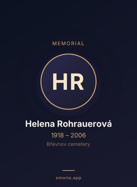 Memorial portrait of Helena Rohrauerová