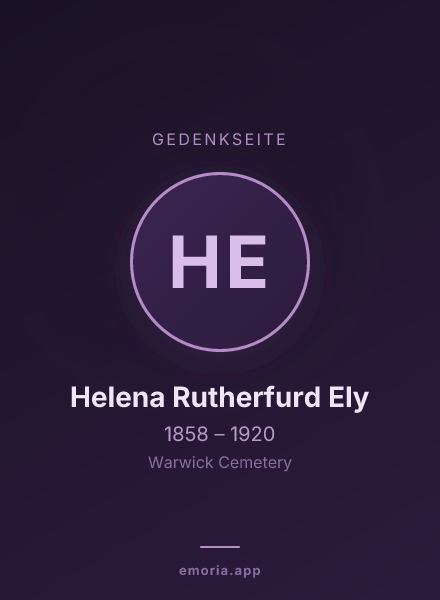 Gedenkportrait von Helena Rutherfurd Ely