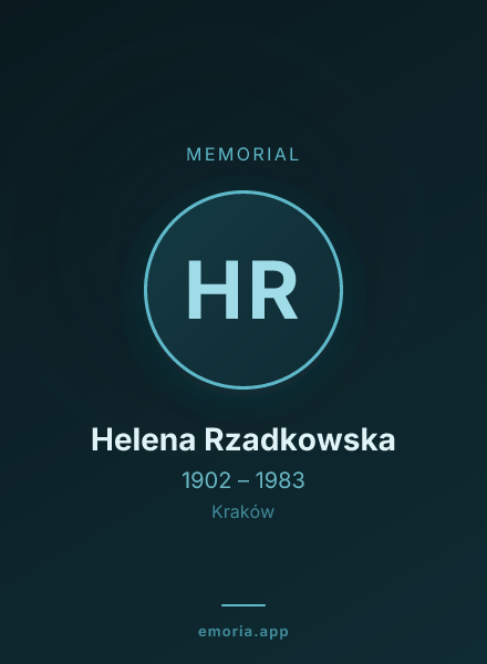 Memorial portrait of Helena Rzadkowska