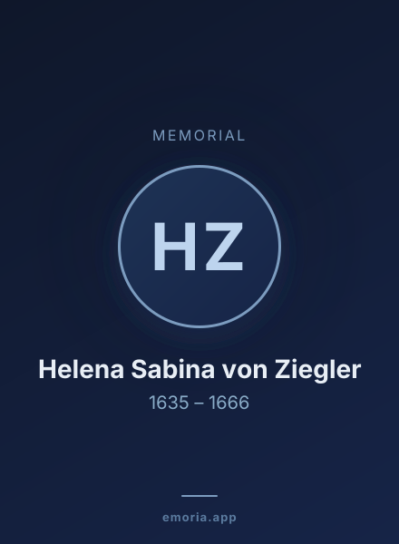 Memorial portrait of Helena Sabina von Ziegler
