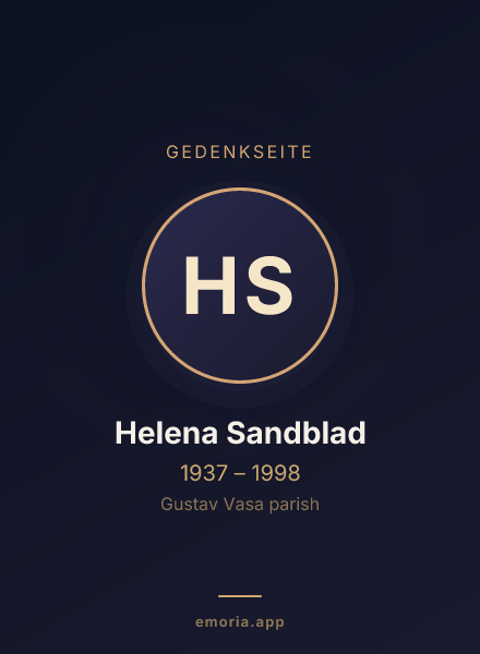 Gedenkportrait von Helena Sandblad