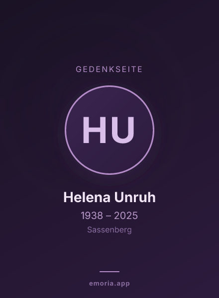 Gedenkportrait von Helena Unruh