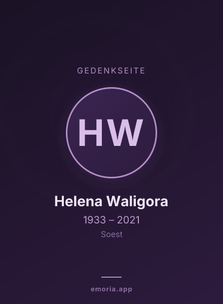 Gedenkportrait von Helena Waligora