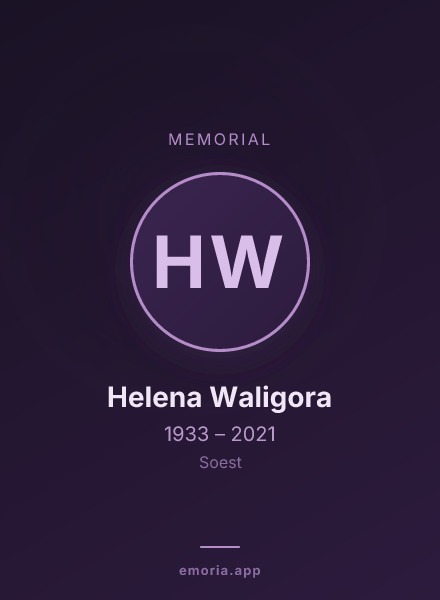 Memorial portrait of Helena Waligora