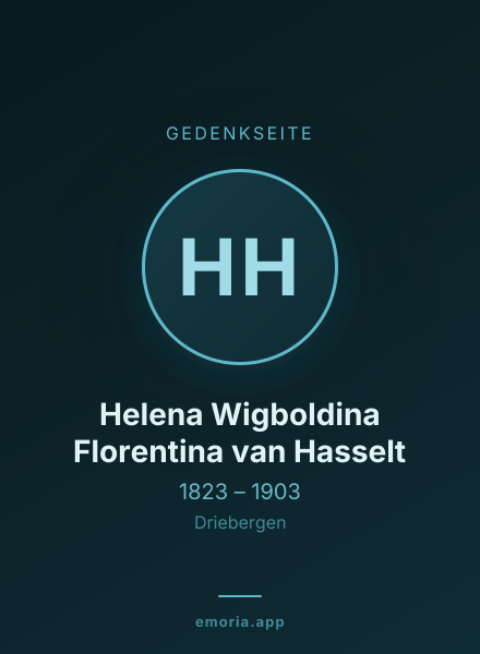 Gedenkportrait von Helena Wigboldina Florentina van Hasselt