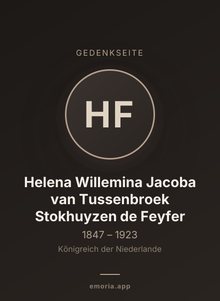Gedenkportrait von Helena Willemina Jacoba van Tussenbroek Stokhuyzen de Feyfer