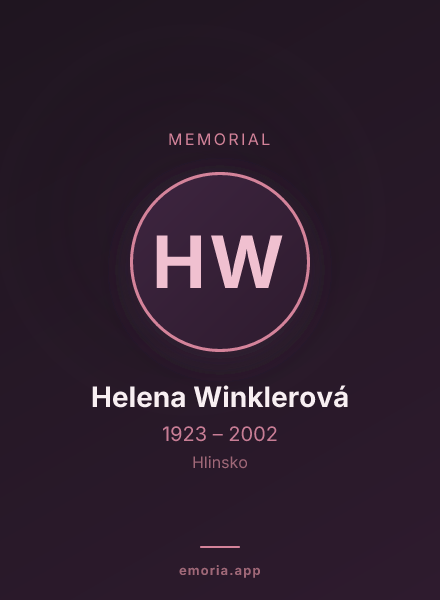 Memorial portrait of Helena Winklerová