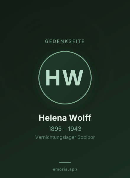 Gedenkportrait von Helena Wolff