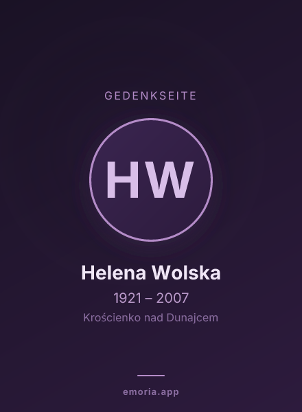 Gedenkportrait von Helena Wolska
