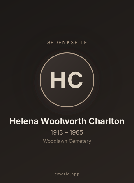Gedenkportrait von Helena Woolworth Charlton