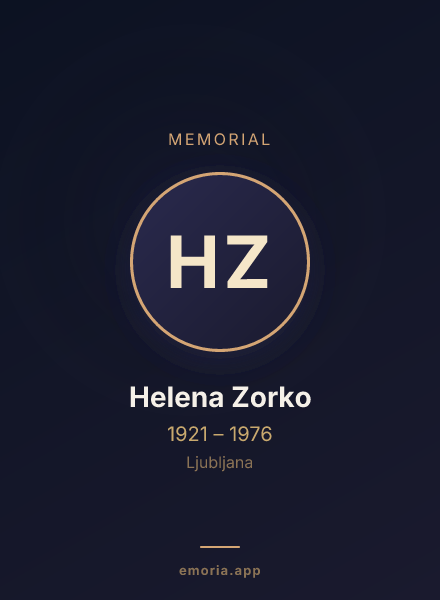 Memorial portrait of Helena Zorko