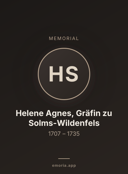 Memorial portrait of Helene Agnes, Gräfin zu Solms-Wildenfels
