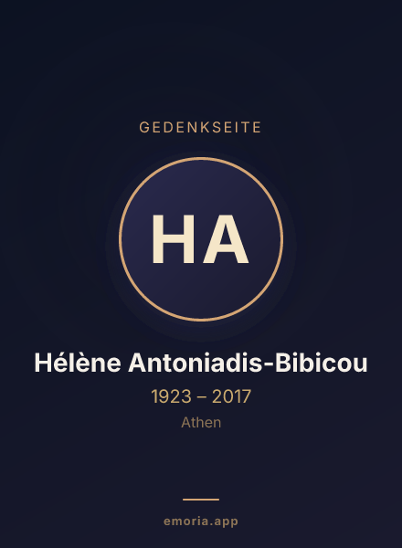 Gedenkportrait von Hélène Antoniadis-Bibicou
