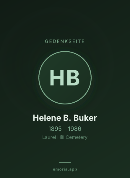 Gedenkportrait von Helene B. Buker