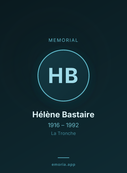Memorial portrait of Hélène Bastaire