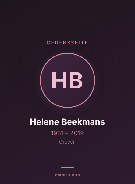 Gedenkportrait von Helene Beekmans