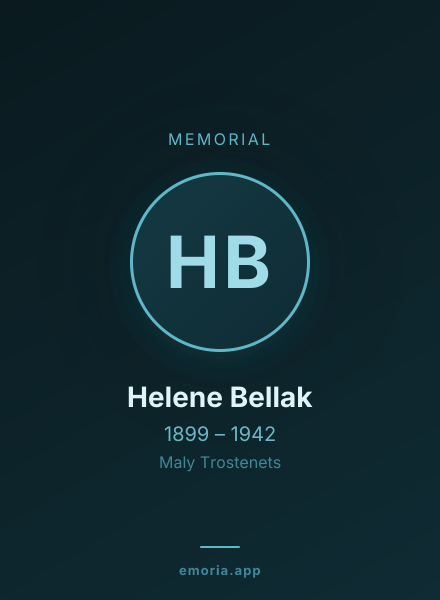 Memorial portrait of Helene Bellak
