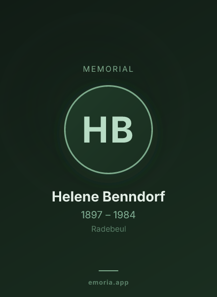 Memorial portrait of Helene Benndorf