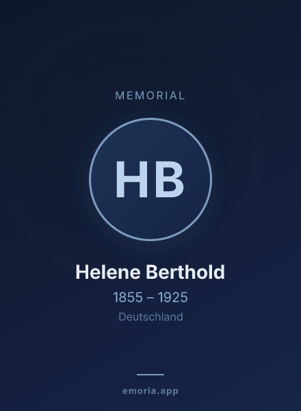 Memorial portrait of Helene Berthold