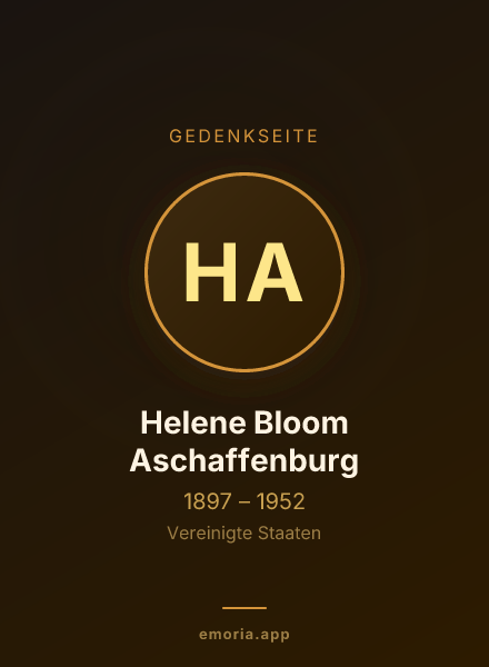 Gedenkportrait von Helene Bloom Aschaffenburg