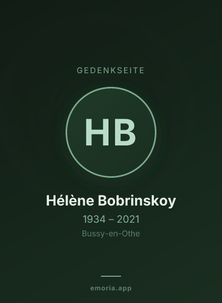 Gedenkportrait von Hélène Bobrinskoy