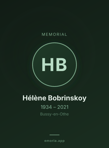Memorial portrait of Hélène Bobrinskoy