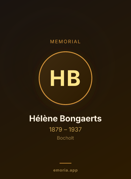 Memorial portrait of Hélène Bongaerts