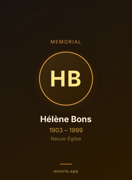 Memorial portrait of Hélène Bons