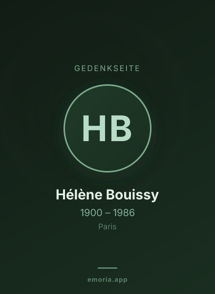 Gedenkportrait von Hélène Bouissy