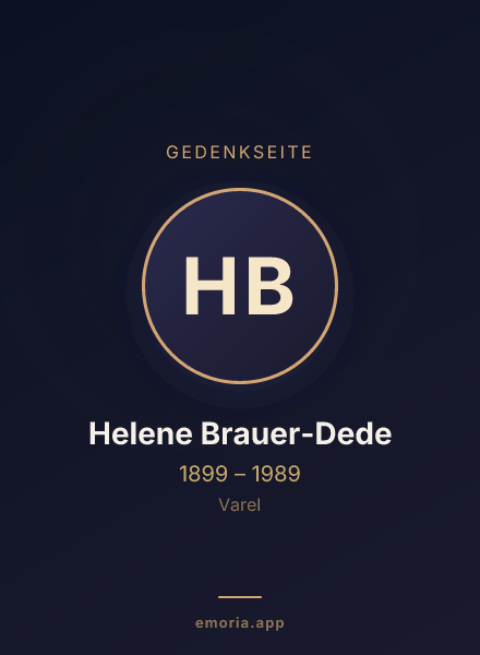 Gedenkportrait von Helene Brauer-Dede