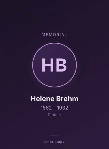 Memorial portrait of Helene Brehm