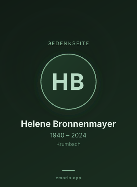 Gedenkportrait von Helene Bronnenmayer