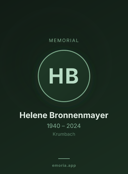 Memorial portrait of Helene Bronnenmayer