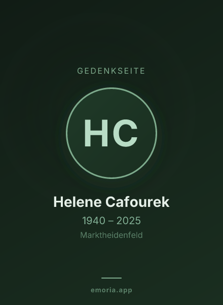Gedenkportrait von Helene Cafourek