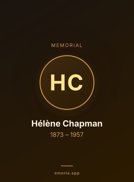 Memorial portrait of Hélène Chapman