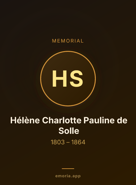 Memorial portrait of Hélène Charlotte Pauline de Solle