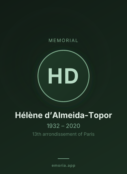 Memorial portrait of Hélène d’Almeida-Topor