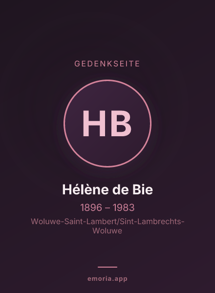 Gedenkportrait von Hélène de Bie