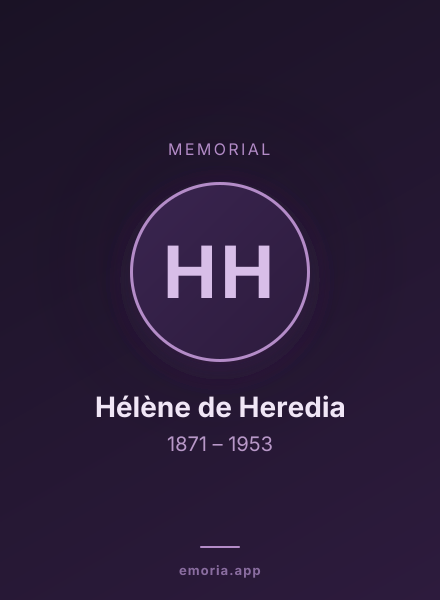 Memorial portrait of Hélène de Heredia