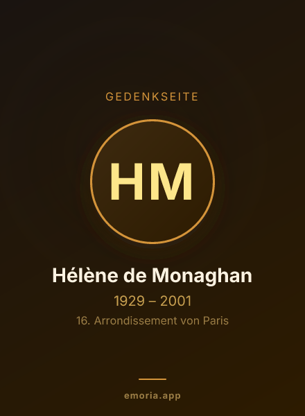 Gedenkportrait von Hélène de Monaghan
