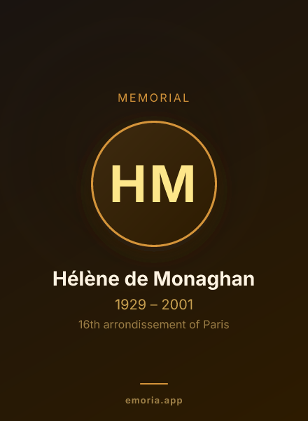 Memorial portrait of Hélène de Monaghan