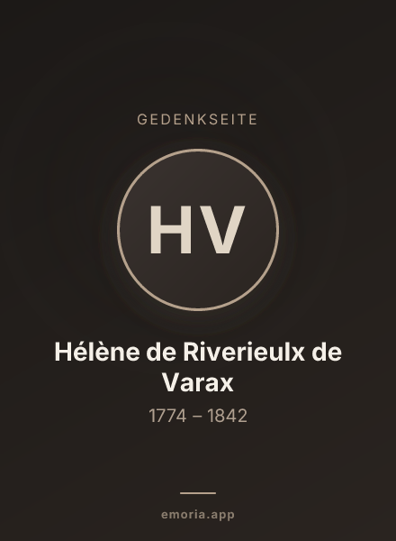 Gedenkportrait von Hélène de Riverieulx de Varax