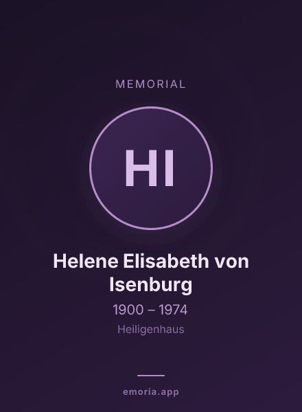 Memorial portrait of Helene Elisabeth von Isenburg