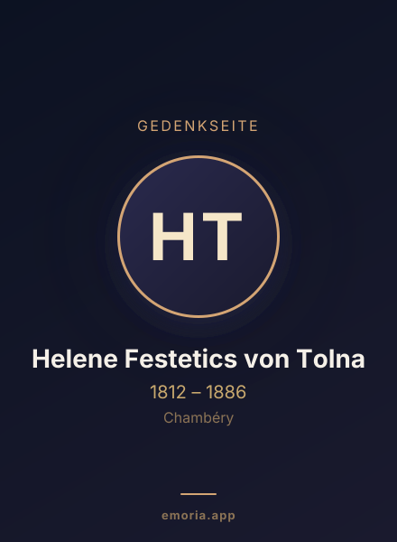 Gedenkportrait von Helene Festetics von Tolna